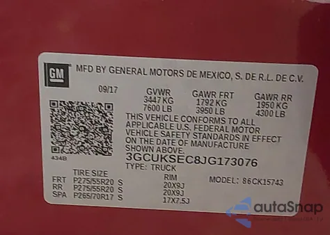 2018 Chevrolet Silverado 1500 1Lz from USA, damaged, VIN 3GCUKSEC8JG173076